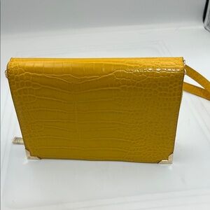 Nico & Oliv Yellow Croc Embossed Crossbody Bag Small Handbag